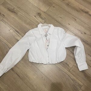 Cinq De Sep cropped white top